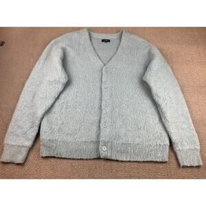 Beams Women's Small Light Blue Mohair V-Neck Cardigan‎